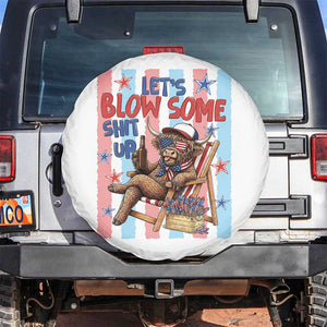 Funny Patriotic Highland Cow Spare Tire Cover 4th Of July Fireworks Celebration