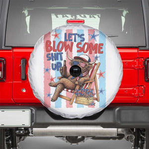 Funny Patriotic Highland Cow Spare Tire Cover 4th Of July Fireworks Celebration
