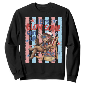 Funny Patriotic Highland Cow Sweatshirt 4th Of July Fireworks Celebration