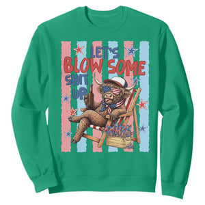 Funny Patriotic Highland Cow Sweatshirt 4th Of July Fireworks Celebration