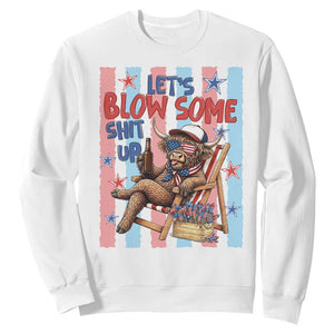 Funny Patriotic Highland Cow Sweatshirt 4th Of July Fireworks Celebration