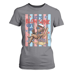 Funny Patriotic Highland Cow T Shirt For Women 4th Of July Fireworks Celebration