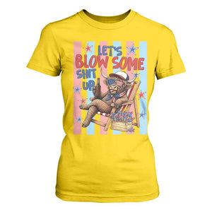 Funny Patriotic Highland Cow T Shirt For Women 4th Of July Fireworks Celebration