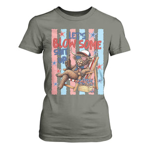 Funny Patriotic Highland Cow T Shirt For Women 4th Of July Fireworks Celebration