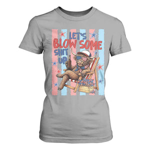 Funny Patriotic Highland Cow T Shirt For Women 4th Of July Fireworks Celebration