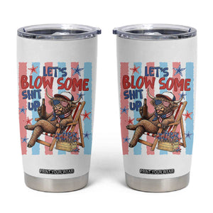 Funny Patriotic Highland Cow Tumbler Cup 4th Of July Fireworks Celebration