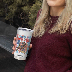 Funny Patriotic Highland Cow Tumbler Cup 4th Of July Fireworks Celebration