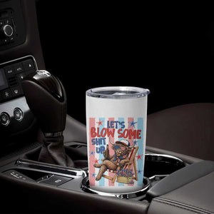 Funny Patriotic Highland Cow Tumbler Cup 4th Of July Fireworks Celebration