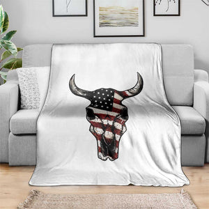 Vintage Western Cow Skull Usa Flag Throw Blanket Patriotic American Pride TS12 Print Your Wear