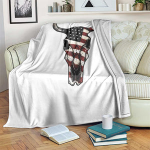 Vintage Western Cow Skull Usa Flag Throw Blanket Patriotic American Pride TS12 Print Your Wear