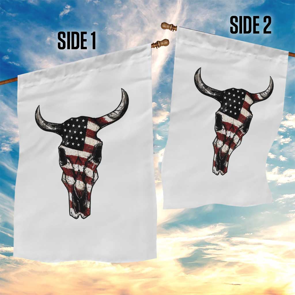 Vintage Western Cow Skull Usa Flag Garden Flag Patriotic American Pride
