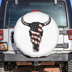 Vintage Western Cow Skull Usa Flag Spare Tire Cover Patriotic American Pride