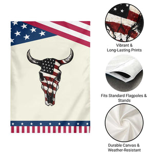 Vintage Western Cow Skull Usa Flag Patriotic Garden Flag American Pride