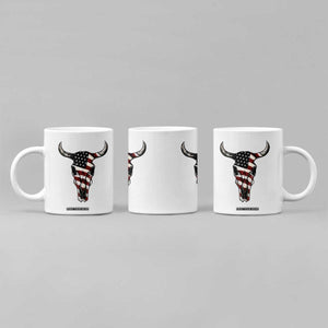 Vintage Western Cow Skull Usa Flag Coffee Mug Patriotic American Pride TS12 Print Your Wear
