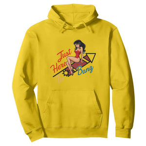 Funny Patriotic Pin Up Girl Firework USA Gift Hoodie Just Here To Bang
