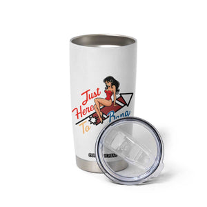 Funny Patriotic Pin Up Girl Firework USA Gift Tumbler Cup Just Here To Bang