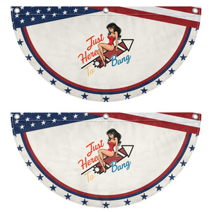 Funny Pin Up Girl Firework USA Gift Patriotic Fan Flag Just Here To Bang