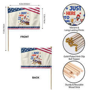 Funny Chicken 4th Of July Celebration Patriotic Handheld Flag Just Here To Bang TS12 Print Your Wear