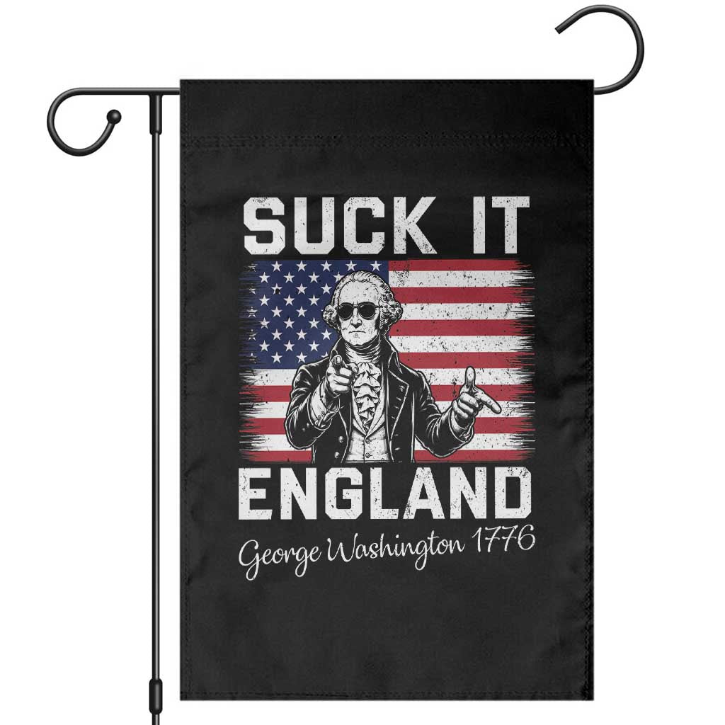 Funny 4th Of July George Washington Garden Flag Suck It England TS12 Black Print Your Wear
