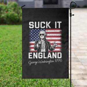 Funny 4th Of July George Washington Garden Flag Suck It England