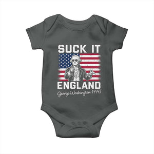 Funny 4th Of July George Washington Baby Onesie Suck It England