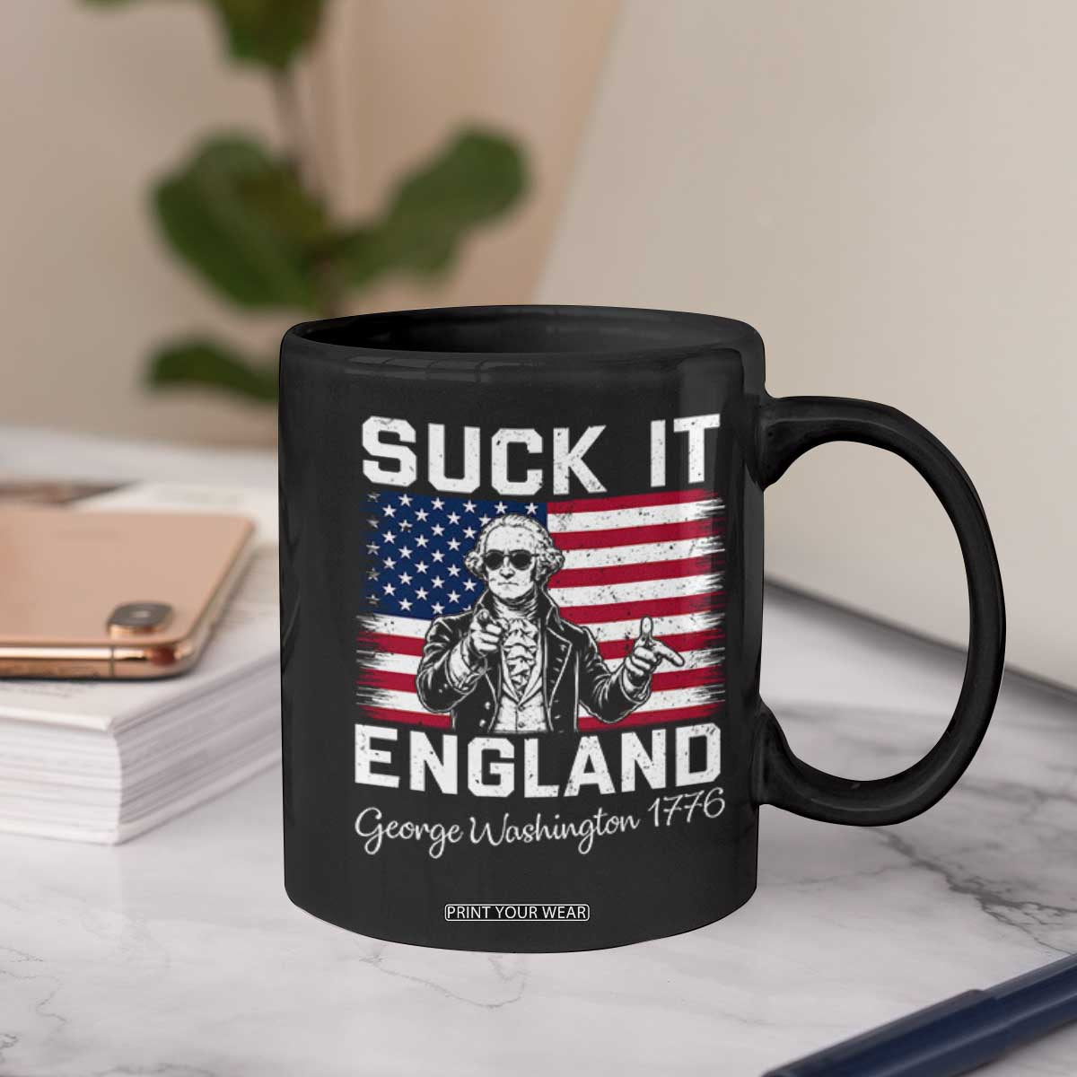 Funny 4th Of July George Washington Coffee Mug Suck It England