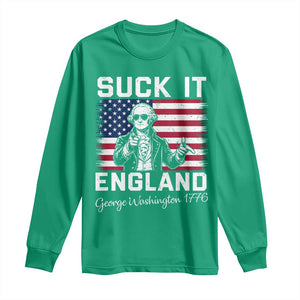 Funny 4th Of July George Washington Long Sleeve Shirt Suck It England