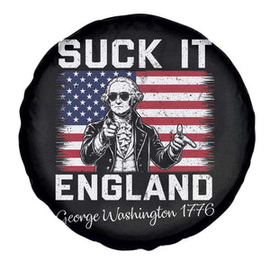 Funny 4th Of July George Washington Spare Tire Cover Suck It England