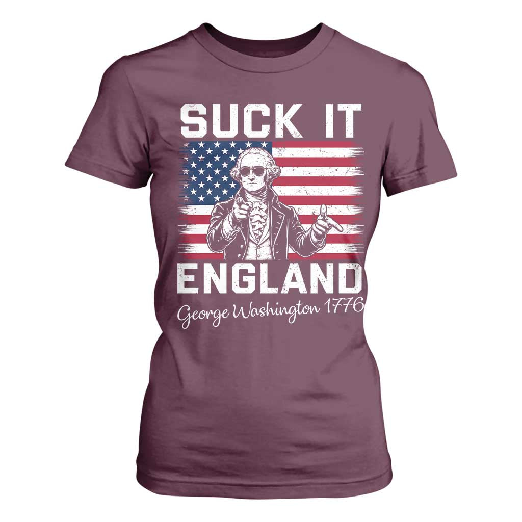 Funny 4th Of July George Washington T Shirt For Women Suck It England