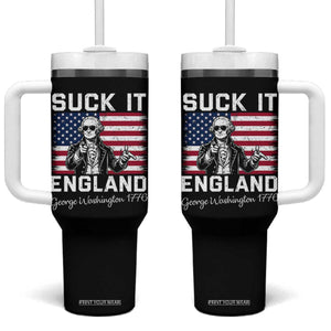 Funny 4th Of July George Washington Tumbler With Handle Suck It England