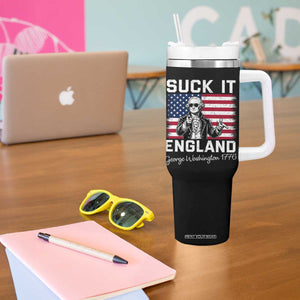 Funny 4th Of July George Washington Tumbler With Handle Suck It England