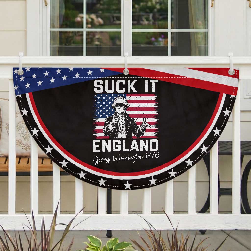 Funny 4th Of July George Washington Patriotic Fan Flag Suck It England