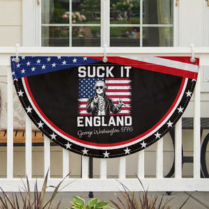 Funny 4th Of July George Washington Patriotic Fan Flag Suck It England
