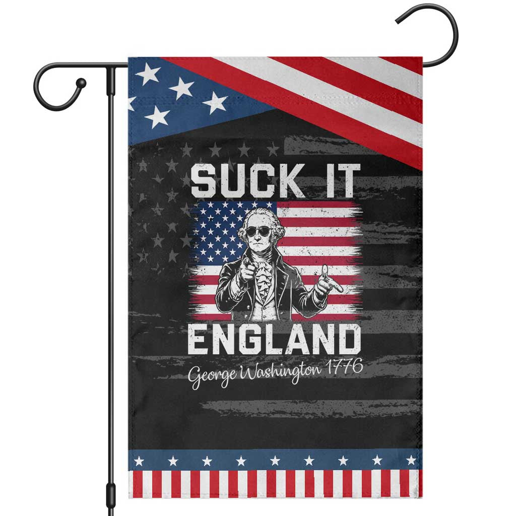 Funny 4th Of July George Washington Patriotic Garden Flag Suck It England