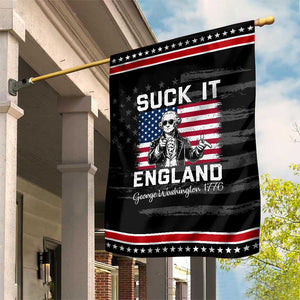 Funny 4th Of July George Washington Patriotic Garden Flag Suck It England