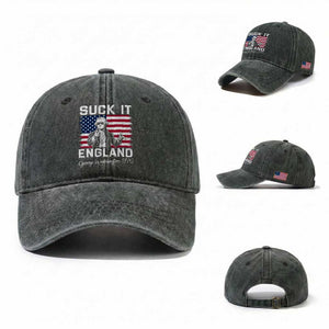 Funny 4th Of July George Washington Washed Cotton Baseball Cap Suck It England