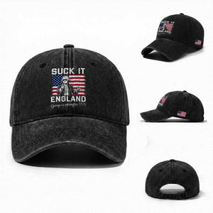 Funny 4th Of July George Washington Washed Cotton Baseball Cap Suck It England