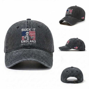 Funny 4th Of July George Washington Washed Cotton Baseball Cap Suck It England