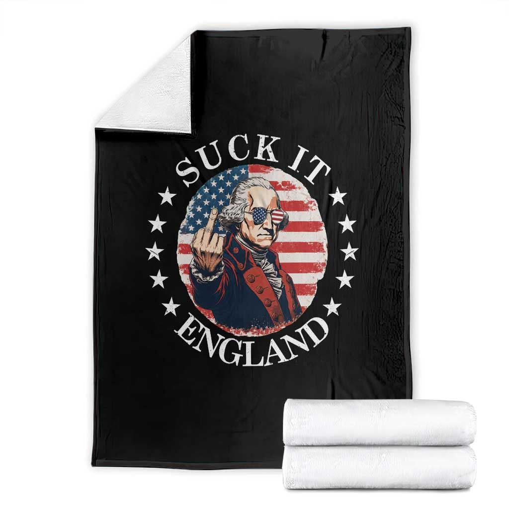 Funny George Washington Revolutionary War Throw Blanket Suck It England