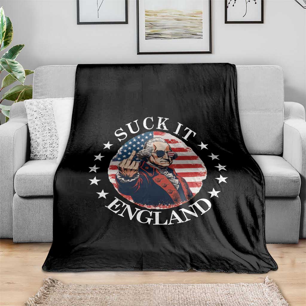 Funny George Washington Revolutionary War Throw Blanket Suck It England