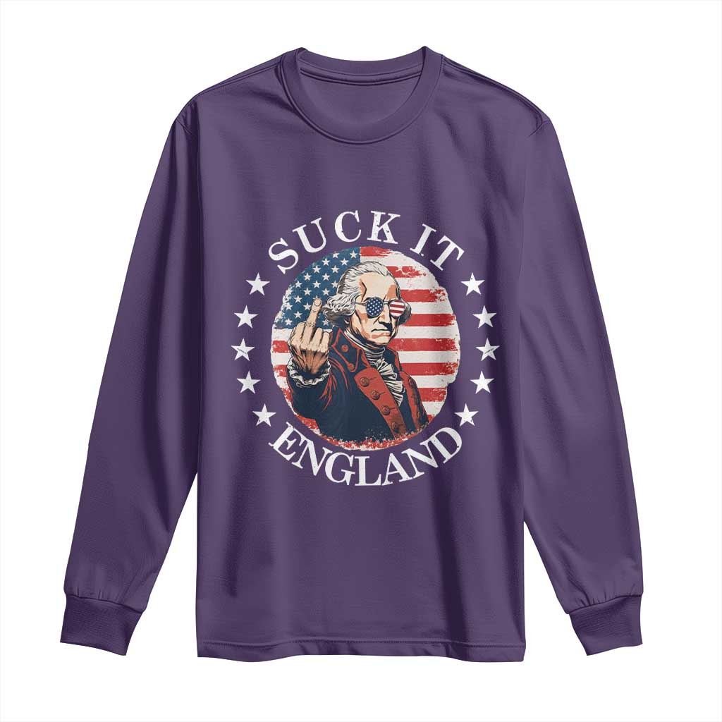 Funny George Washington Revolutionary War Long Sleeve Shirt Suck It England