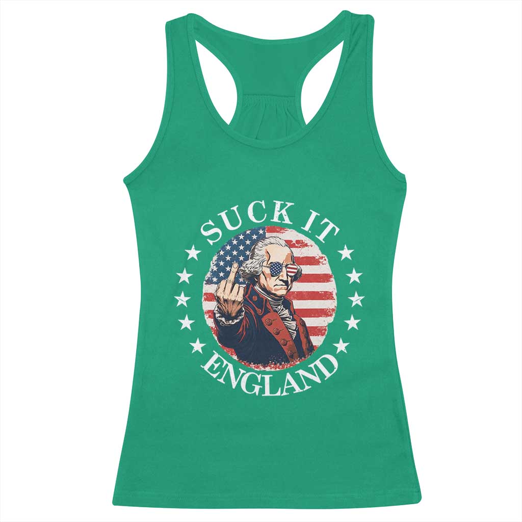 Funny George Washington Revolutionary War Racerback Tank Top Suck It England TS12 Irish Green Print Your Wear
