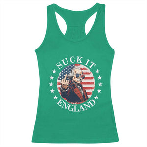 Funny George Washington Revolutionary War Racerback Tank Top Suck It England TS12 Irish Green Print Your Wear