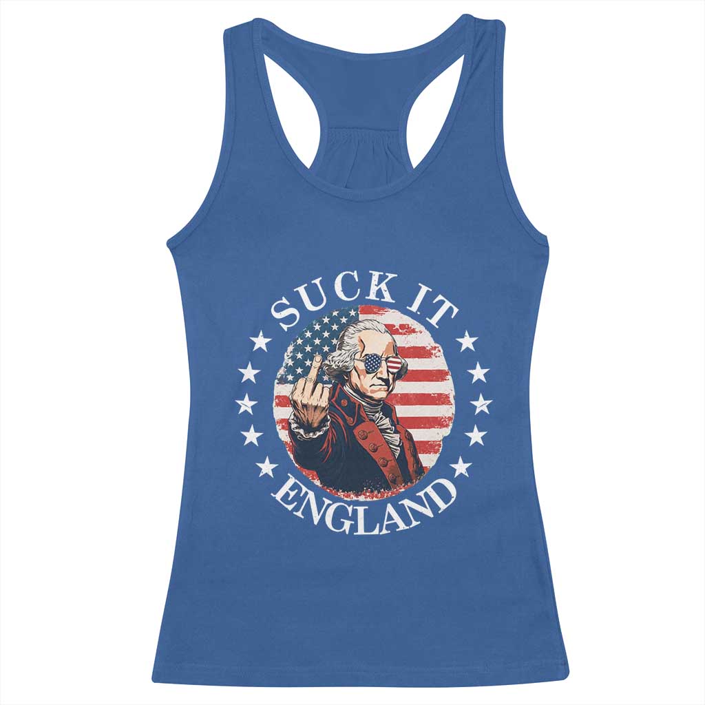 Funny George Washington Revolutionary War Racerback Tank Top Suck It England TS12 Royal Blue Print Your Wear