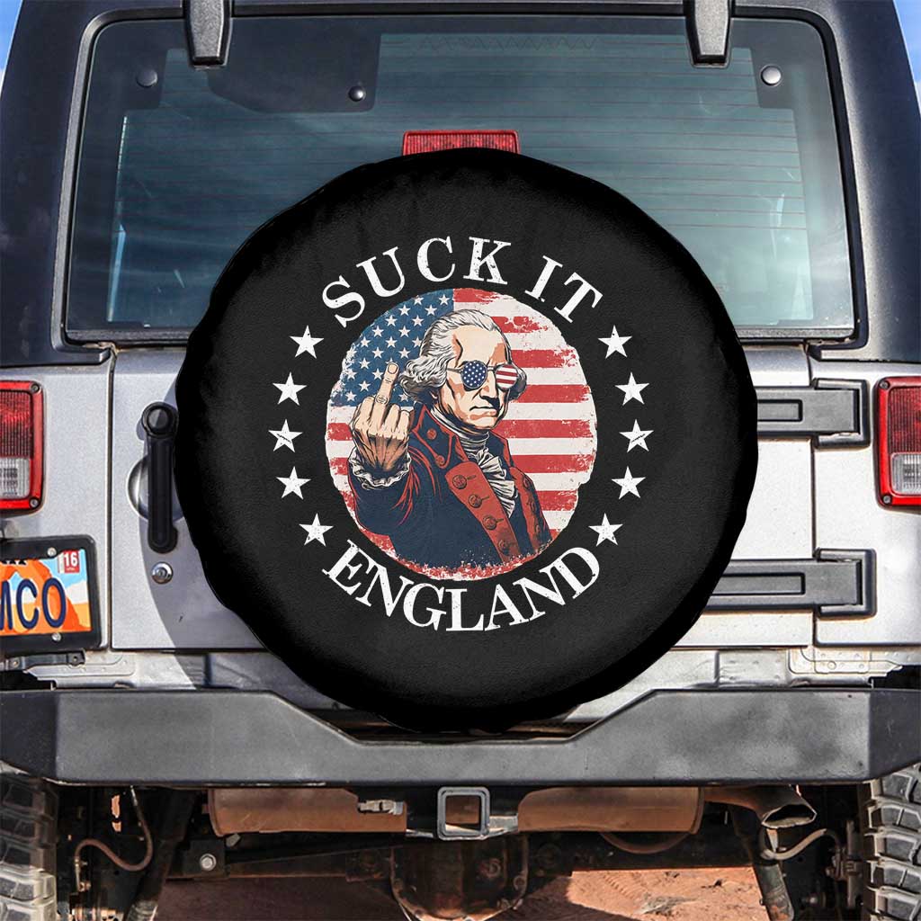 Funny George Washington Revolutionary War Spare Tire Cover Suck It England TS12 No hole Black Print Your Wear