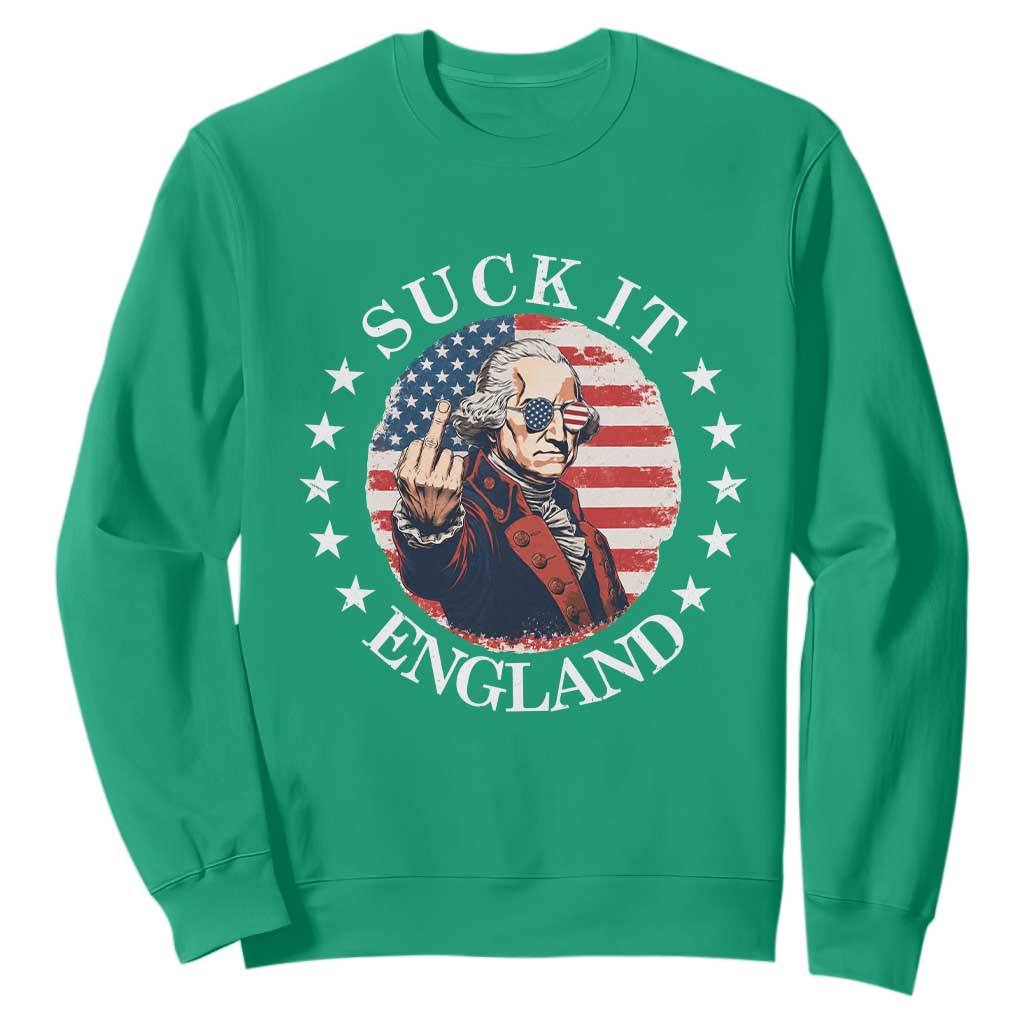 Funny George Washington Revolutionary War Sweatshirt Suck It England TS12 Irish Green Print Your Wear