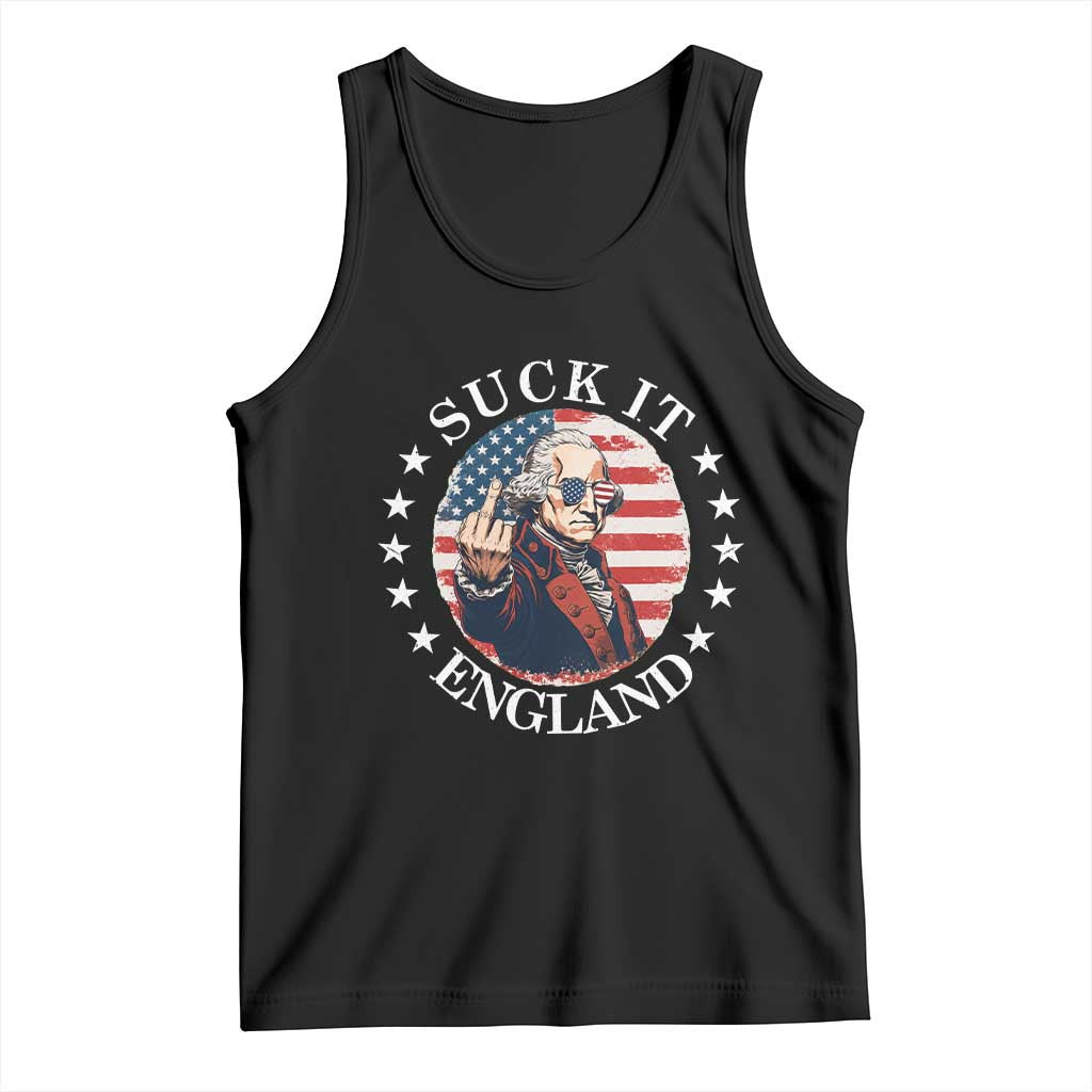 Funny George Washington Revolutionary War Tank Top Suck It England TS12 Black Print Your Wear