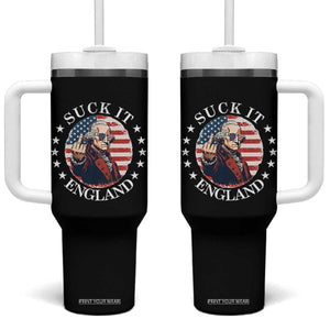 Funny George Washington Revolutionary War Tumbler With Handle Suck It England TS12 One Size: 40 oz Black Print Your Wear