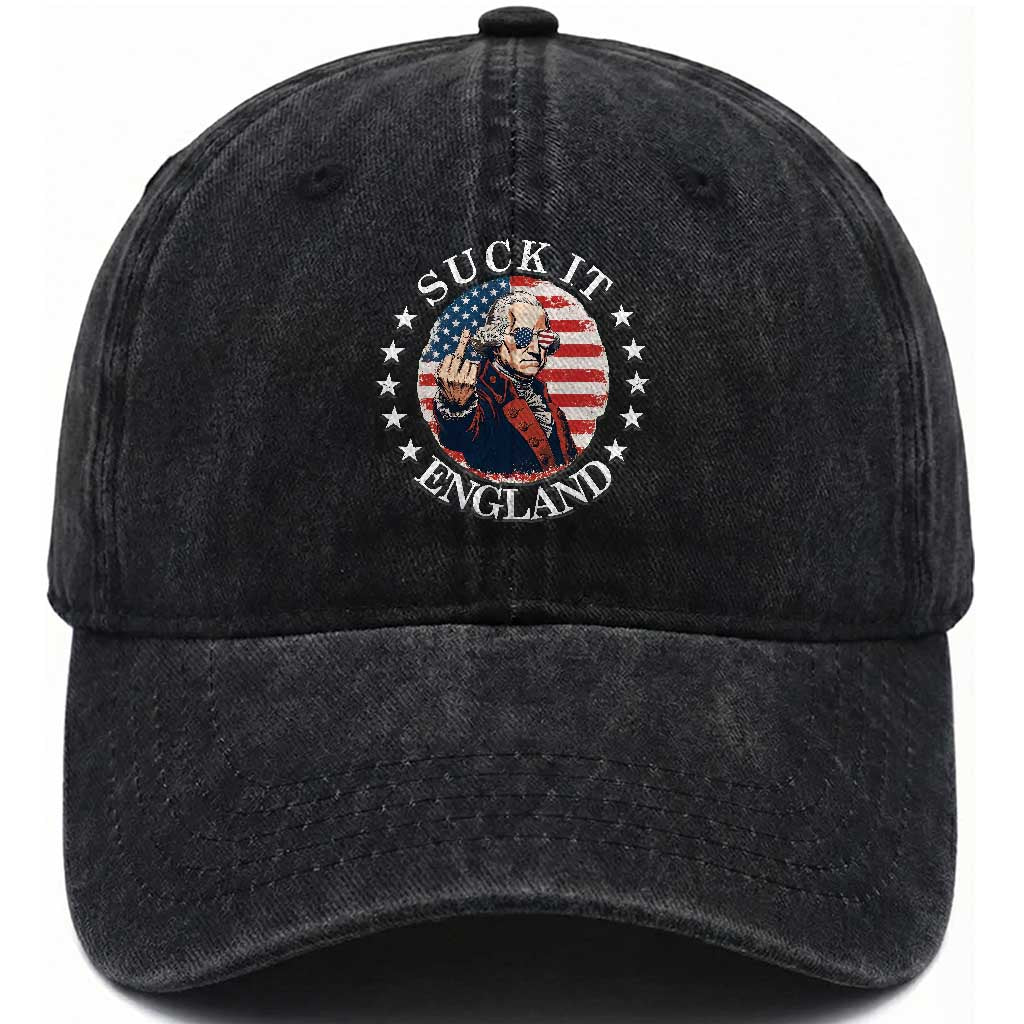 Funny George Washington Revolutionary War Washed Cotton Baseball Cap Suck It England