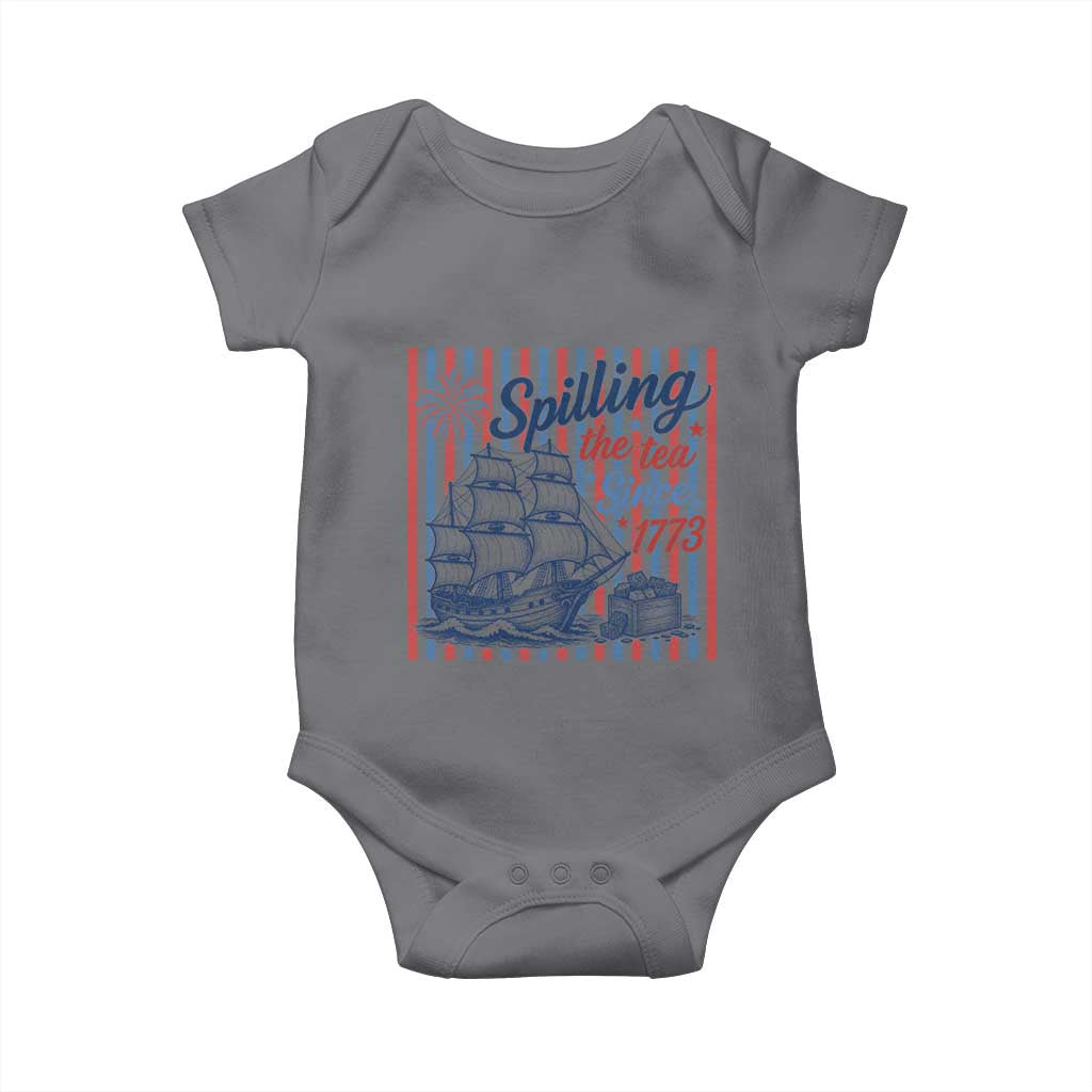 Spilling The Tea Since 1773 Baby Onesie Boston Tea Party USA History Humor